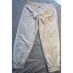 New Nike Women's Tan and White Strip Y2K Windbreaker Pants XXL